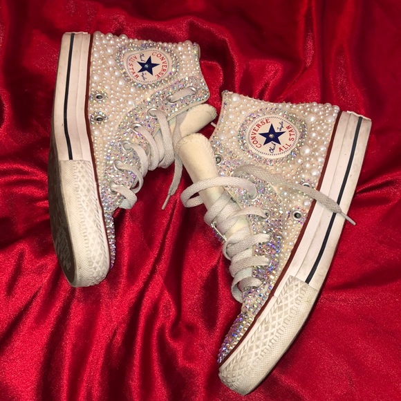 Bedazzled White Converse - Picture 3 of 3